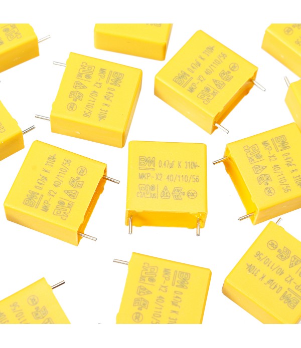 50Pcs 0.47UF Capacitor 50-60HZ 310VAC Polypropylene Film Safety Capacitors