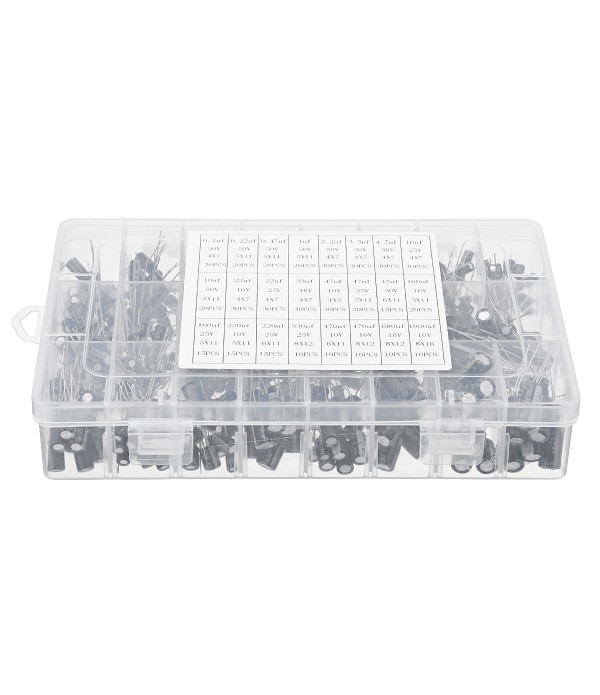 500PCS Electrolytic Capacitor Assortment Box Kit