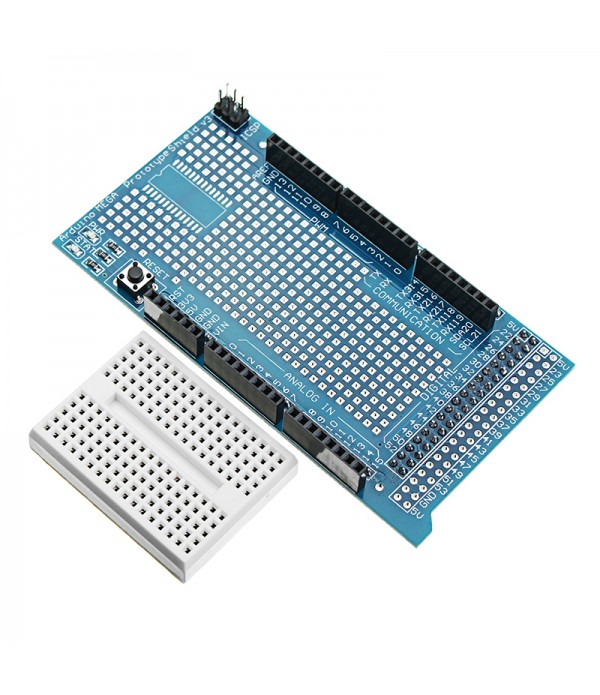 MEGA2560 R3 Microcontroller With Prototype Board + L293D Motor Drive Shield