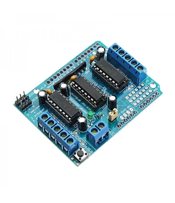 MEGA2560 R3 Microcontroller With Prototype Board + L293D Motor Drive Shield