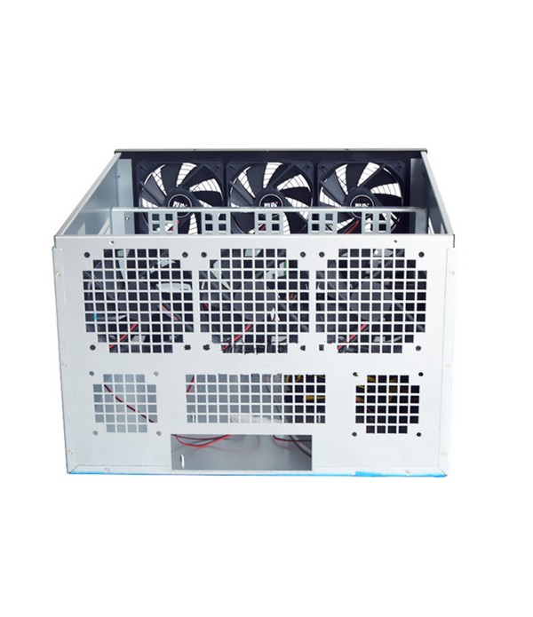 6 GPU Mining Frame Rig Case For ETH DIY Mining Crypto Currency Rigs Miner With 6Pcs Fans