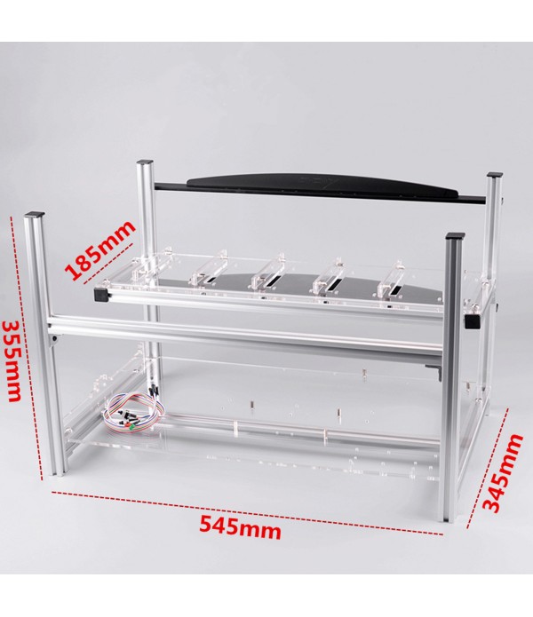 Aluminum Open Air Frame Mining Miner Rig Case Stackable For 6 GPU ETH Ethereum