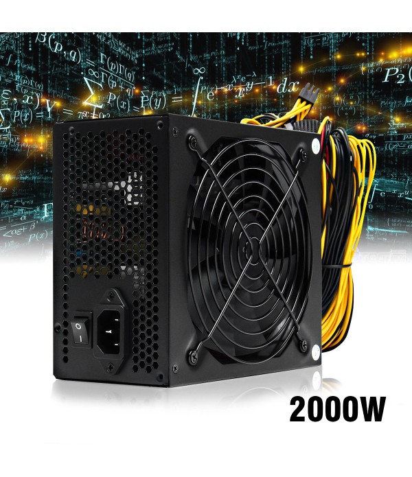 2000W ATX Gold Mining Power Supply SATA IDE 8 GPU for ETH BTC Ethereum