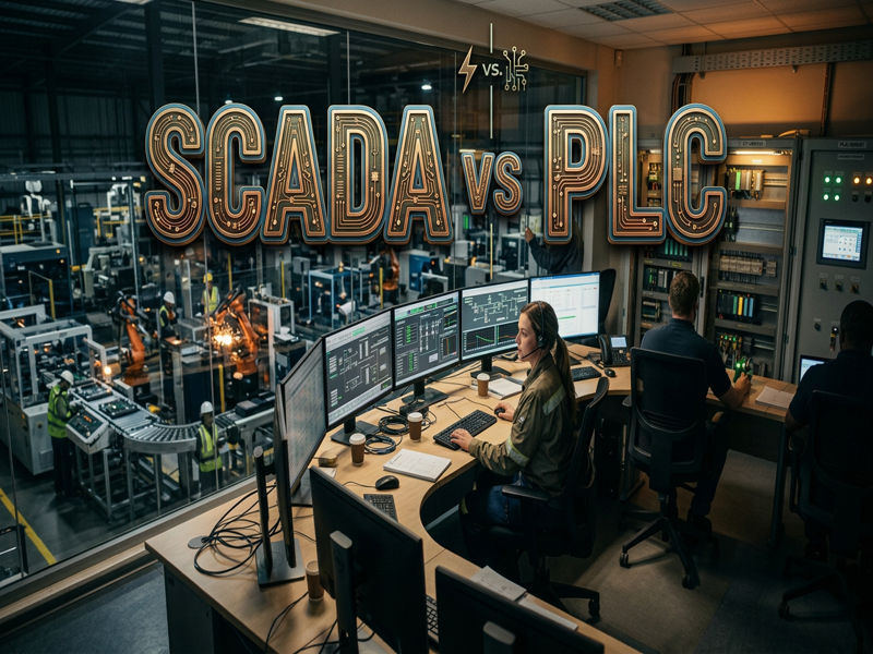 SCADA vs PLC comparison in industrial automation systems