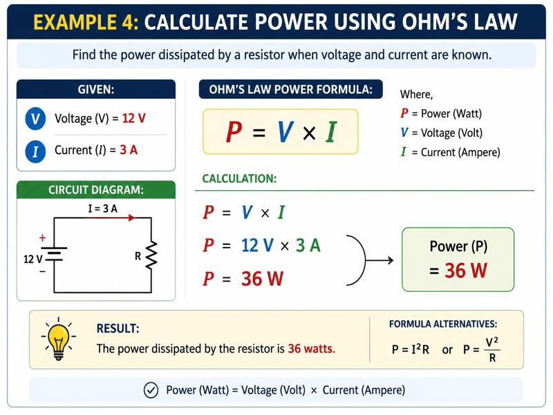 Ohm's Law power calculation example