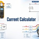 Current Calculator with a clamp meter, ammeter, conductors, and electrical loads