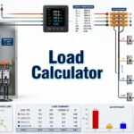 Load Calculator with a distribution panel, power meter, motor, lighting, and electrical loads